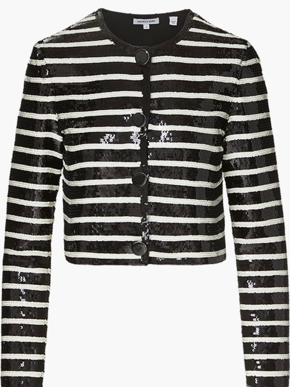 NWT Veronica Beard stretch stripe sequence top